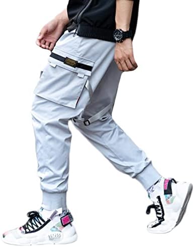 Афлиш Еден Менс џогерс панталони долги мулти-џебови на отворено модно случајно џогирање кул пантолона со влечење