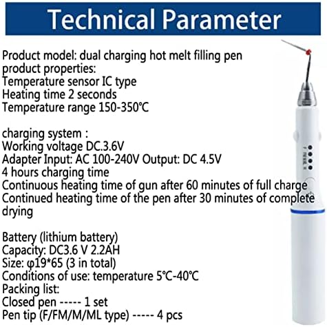 SFOH Pentolaburation Pen, Gutta Percha Систем за полнење, база со двојно полнење, со 4 fm/f/m/xf загреани совети