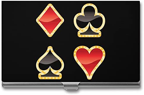 Злато Покер Симболи Бизнис Лична Карта Носителот Силм Случај Професионални Метал Име Картичка Организатор Џеб