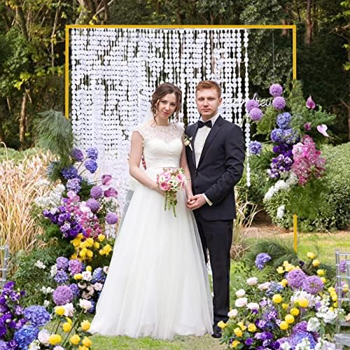6,6ft x 5,2ft златни свадбени лакови за церемонија правоаголен метален балон лак штанд комплет градина цветни квадратни лак рамка позадина