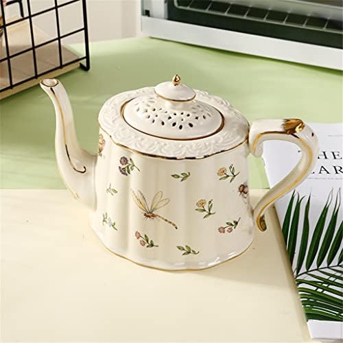 Орев гроздобер француски крем боја керамика насликана златна кафе чаша чинија англиски попладне чај црн чај чајник