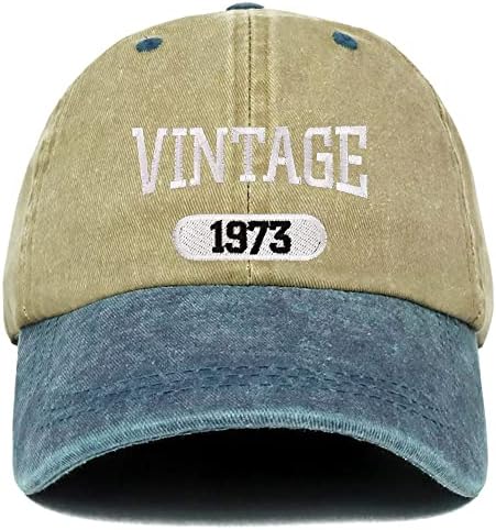Трендовски продавница за облека Гроздобер 1973 година извезена 50 -ти роденден мека круна измиена памучна капа