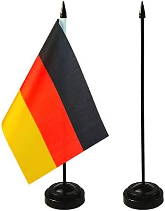 1 Американски и 1 германски 8 x5 Минијатурни Биро &засилувач; Табела Знаме, Вклучува 2 Знаме стои &засилувач; 2 Мали Мини Стап Знамиња, Сад Америка