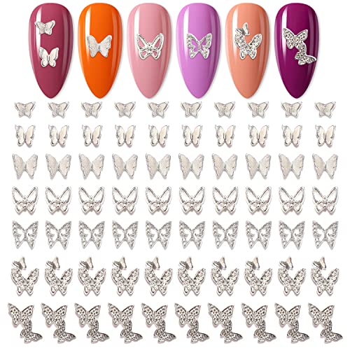 Silpecwee Puterfly Nail Charms 3D пеперутка за нокти легура на ноктите уметност привлечност нокти пеперутка шарм за нокти дизајн накит за украси