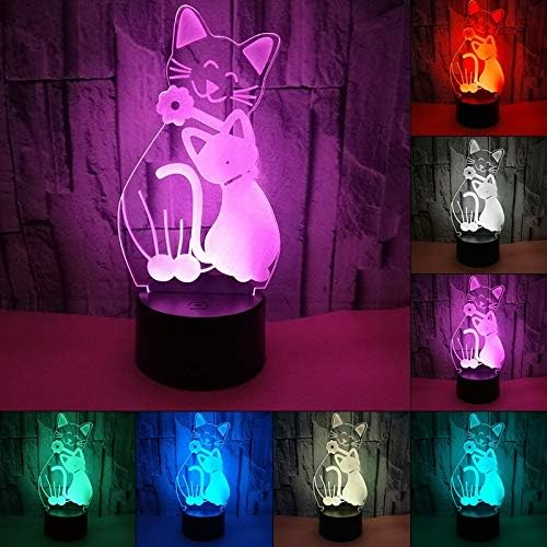 Алатка Исто Така Прекрасна Мачка 3д ЛЕД Ноќно Светло Со 7 Бои За Украсување На Домот Неверојатна Визуелизација Оптичка Илузија 3д Табела