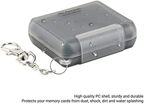 Кутија за картички за складирање 4 слотови држач за кутии SD картички со метална карабинер водоотпорна мемориска картичка за чување картички
