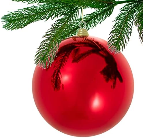 Сјајни црвени пластични украси за божиќни топка, висечки украси разнишани затворени/отворено