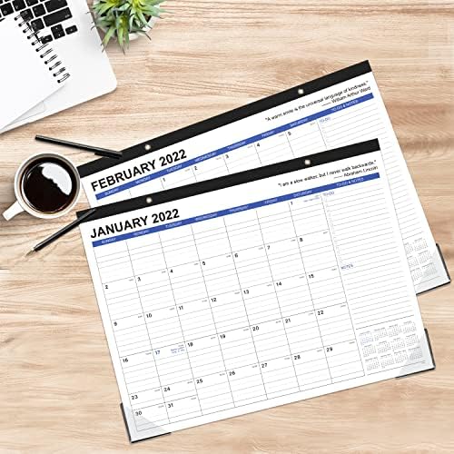 2022 Календар За Биро - 12 Месеци Голем Месечен Календар за Биро, 17 х 22, јануари 2022 година-декември 2022 година, Подлога За