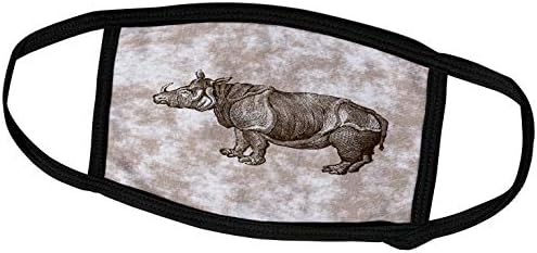 3drose гроздобер гравура на носорог на образложена позадина - капаци на лице