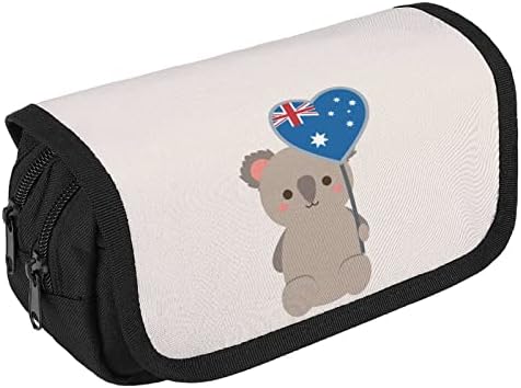Австралија знамето коала мечка торба со молив со двојно слој Пенки за канцелариски торбички за шминка за шминка кутија за држач за торбичка со