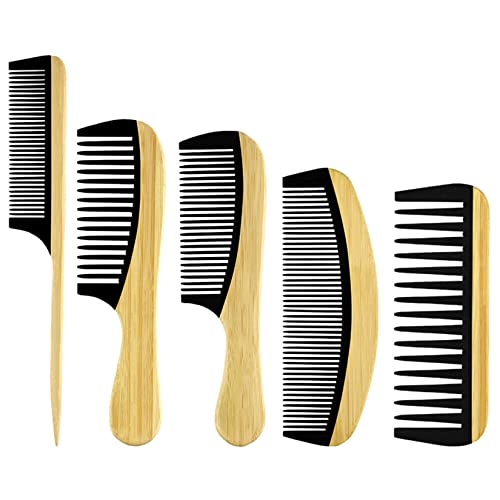 Чешел за коса сет 5 парчиња ширина за заби за заби четка зашилена опашка чешел чешел за стилизирање на коса 5 парчиња за домашна употреба