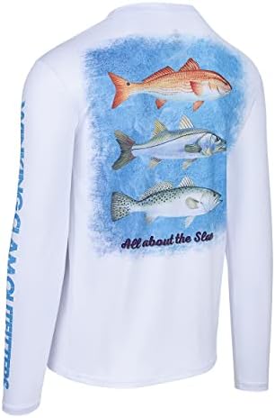 Намигнување на мида за риболов кошули за мажи со долги ракави за риболов - риболов подароци за мажи UPF 50 сончање риболов кошула