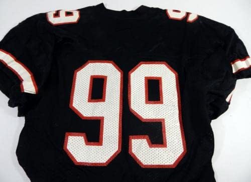 1990 -тите Тексас Тексас Црвени напаѓачи 99 Игра користена плоча за име на црна маичка отстранета 50 32 - Користена игра на колеџ