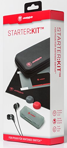 Snakebyte NSW Starter: Комплет - Поставен стартер за Nintendo Switch вклучува торба, кутија за игра за касети за игри, контролорски капачиња,
