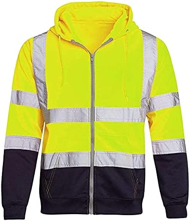 Здраво вис јакна за мажи со долг ракав рефлектирачки врвен врв на сува боја блок работна облека