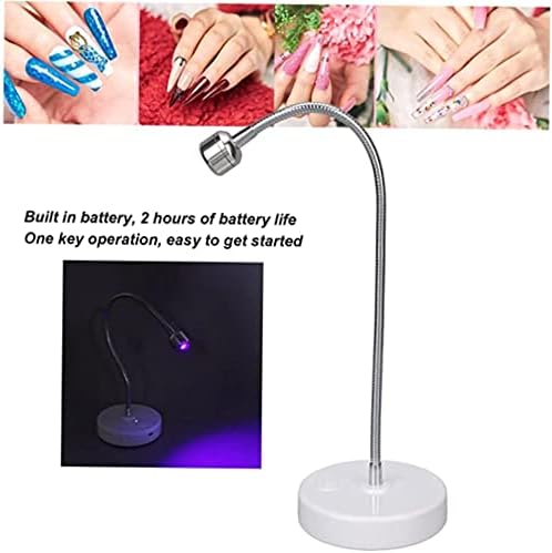 LED UV Nail LAMP 3W, гел полски фен USB Gooseneck без раце, ротирачки брз сув маникир декор за салон дома DIY