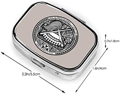 Национален амблем на американскиот Samoa Square Mini Pill Case Case Travel Medical Организатор Преносни прегради Метална пилула кутија