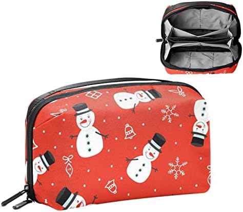 Преносни Електронски Торбички За Организатори Божиќни Снешко Црвена Торба За Складирање Кабел За Патување За Хард Дискови, УСБ,
