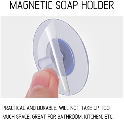 Зеродеко 1 сет на магнетски вшмукувачки лавици за сапуни, монтиран сапун за полици за бања сапун за сапун Организатор