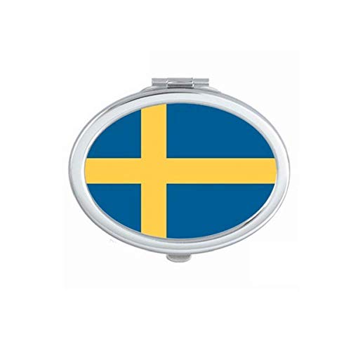 Шведска Национално знаме Европа во земјата Огледало Преносно преклопно шминка со двојни странични очила