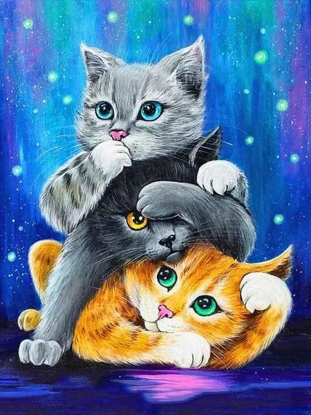 Rasugarlary Diamond Sainting Kits Kits Cats DIY 5D Diamond Art Painting Комплети за возрасни деца разнобојни мачки дијамантски уметности за