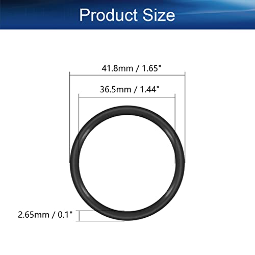 Bettomshin 5pcs нитрилна гума О-прстени, 41,8 mm OD 36,5 mm ID 2,65 mm ширина, метричка запечатување на заптивка за заптивка за запечатување на