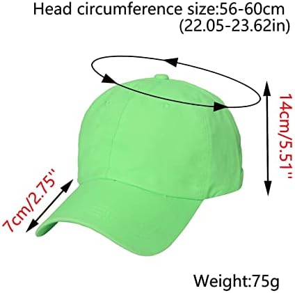 Femaleенска летна обична цврста цврста флуоресценција боја на бејзбол капа за прилагодување на капачињата за капаци на капа,