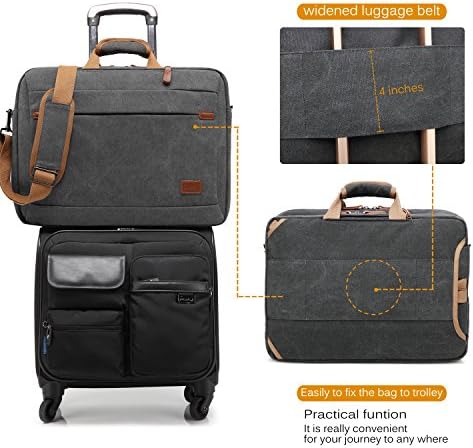 Coolbell 15,6 инчи конвертибилна лаптоп торба торба за рамо за рамото платно ранец Оксфорд крпа мултифункционална чанта за лаптоп/macbook/таблет
