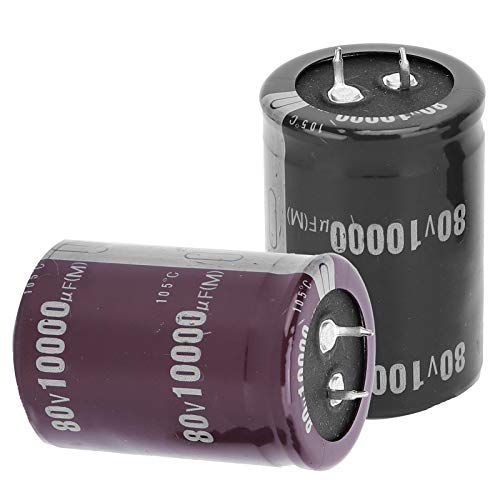 2 парчиња електролитски кондензатор на алуминиум, цилиндричен кондензатор, кондензатор 10000μF 60V, 105 за опрема за звук на засилувач