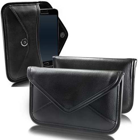 Boxwave Case Компатибилен со Xiaomi Pocophone F1 - Елитна кожна торбичка за месинџер, синтетички кожен покритие дизајн на пликови за Xiaomi Pocophone F1 - Jet Black