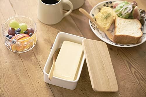 Јамазаки путер за јадење дома | Керамика | Голем | Складирање на храна, бело