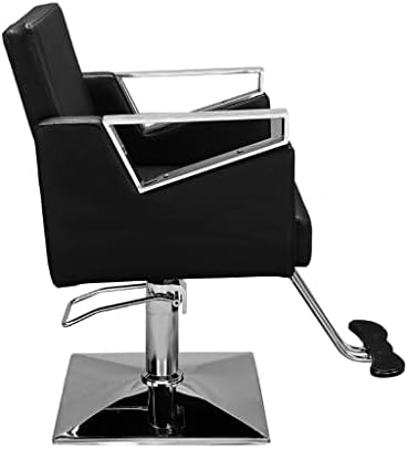 HJHL Square бербер стол опрема за убавина опрема PVC кожа црна лесна собрана чиста 74x60x90/105cm
