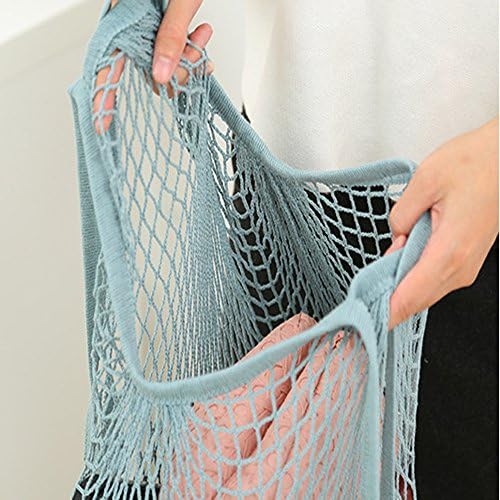 Flyau преносен еднократно мрежен памук нето -жичана торба Организатор за купување тота чанта за чување овошје за складирање на овошје Ново