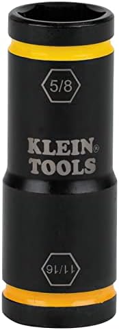 Klein Tools 66075 Влијание на возачот на возачот на возачот, големини од 11/16- и 5/8-инчи, користете со алатки на Klein Compact Impact Crenches Bat20cw, BAT20CW1