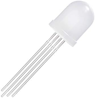 Chanzon 50 парчиња 10мм RGB повеќебојни дифузни LED диоди светла Вообичаена катода 4 пински светла светла осветлување на сијалички за осветлување