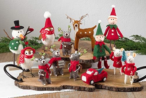 Феноко стилови за празници рачно изработени украси Божиќни фигурини - сет од 2