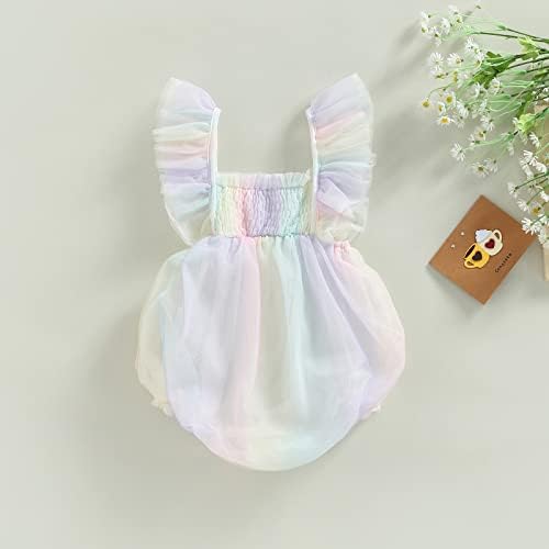 Новороденче девојче бохо чипка ромпер фустан везење цвет чипка рафла џемпери теловии за роденденска фотографија облека облека