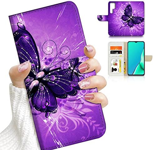 За Samsung S22 Ultra, За Samsung Galaxy S22 Ultra, Дизајниран Флип Паричник Телефон Случај Покритие, A23252 Виолетова Пеперутка 23252