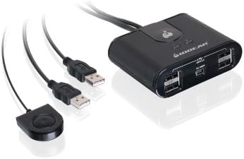 IOGEAR USB 2.0 2x4 Периферни Префрлување Центар - 2 Компјутер Сподели на 4 USB Уреди - До 480Mbps-Мобилни Уреди Полнење-Глувчето/Тастатура-Печатач-Скенер-EX HD-LED Индикатори w/Далечи?