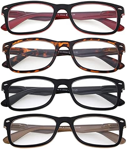 4 Спакувајте Класични Очила За Читање Пролетни Шарки Удобност Читатели За Мажи И Жени