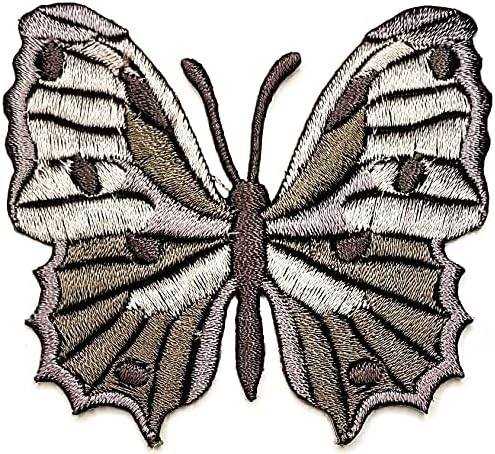 Кленплус Сива Пеперутка Симпатична Цртана Лепенка Од Инсекти Везена Пеперутка Железо На Значка Шие На Лепенка Облека Вез Налепница За Везење