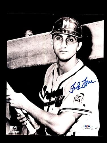 Френк Торе ПСА ДНК потпиша 8x10 Фото -автограм храбри - автограмирани фотографии од MLB