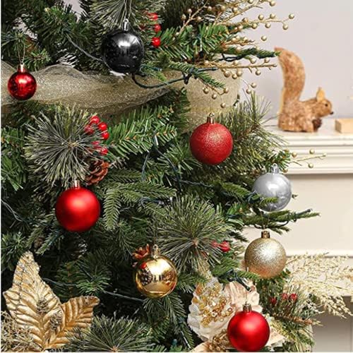 Хеникани 24 парчиња Божиќна декорација Мини Божиќни топки украси, мали расипувачки божиќни топки за Божиќни елки за Божиќ, виси