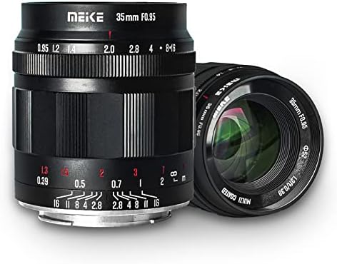 Meike 35mm f0. 95 Голема Решетка Рачен Фокус Премиер Фиксна ЛЕЌА APS-C Компатибилен Со Panasonic Lumix Olypums M43 Монтирање Огледало Камери