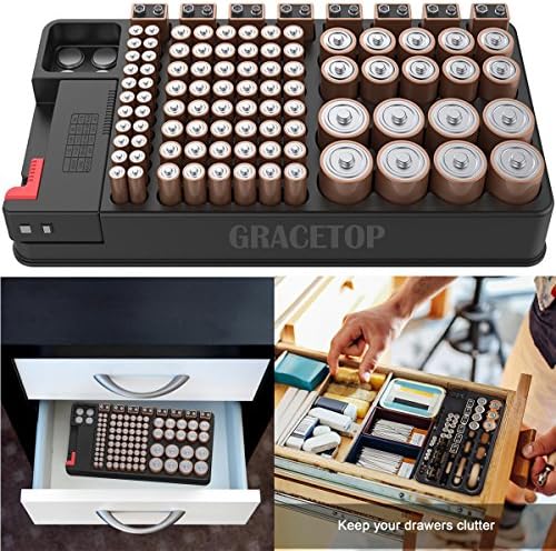 Случај за складирање на организаторот на батеријата со тестер за батерии ЗА ААА C Ц Д 9В и кутија за Складирање Батерии со Копчиња