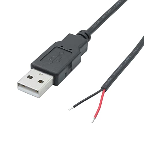 Краток USB Машки 2 Пински Голи Жица, 30cm/11.8 ВО USB 12v/3A Pigtail Отворен Крај Кабел За Напојување, За И USB Опрема Инсталиран
