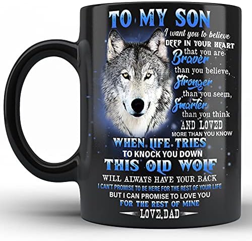 Презив на мојот син од тато никогаш не заборавајте дека те сакам волк кафе кригла 11 мл црно