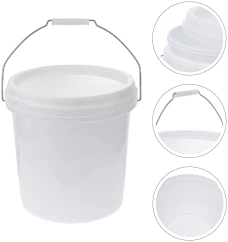 Пластични шипки и капаци за чување на храна од 2 парчиња кофа за складирање на храна 5L со вода кофа со рачка за сладолед боја
