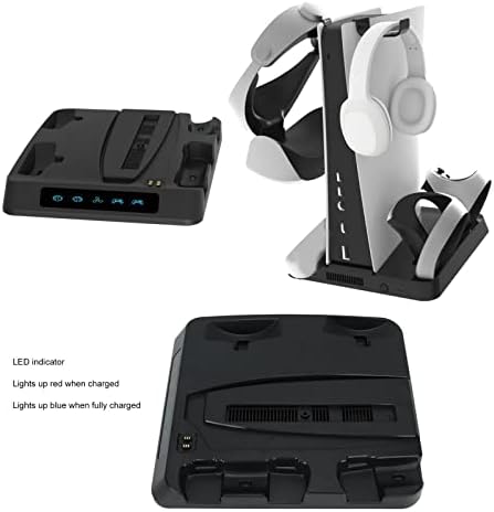 Abs Полнач База, Слушалки И Контролер Стојат Со Полнење Контролер ЗА PS5 Конзола