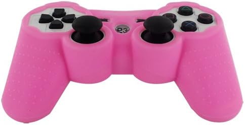 Skque Silicone Soft Case Cover за контролорот на Sony PlayStation 3, розова